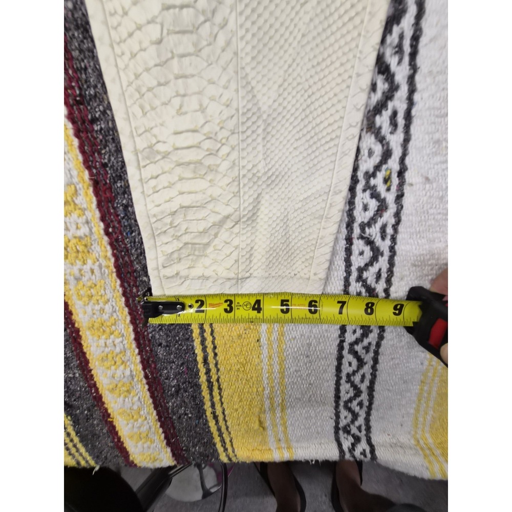 Yigal Azrouël 100% Lamb Leather Croc-Embossed Pants - Winter White - Size 2 - Picture 12 of 16